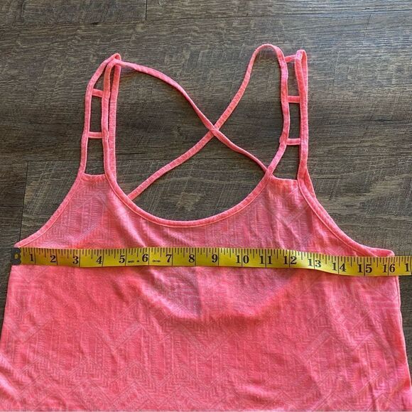 Victoria’s Secret PINK Tank Top Strappy Neon Oversized Small Burnout - Picture 7 of 12